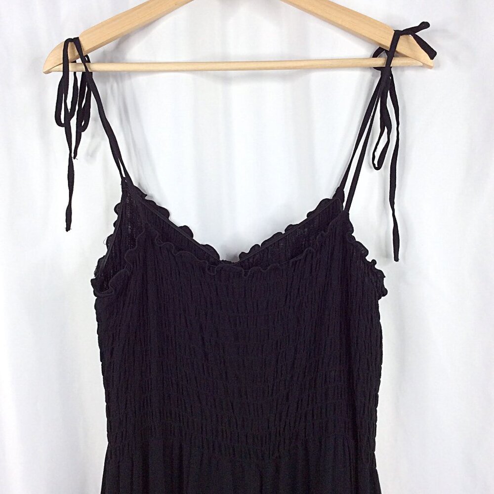 ellos Women's Plus Size Handkerchief Hem Dress 1X 22/24 Black Tank Smocked - Picture 5 of 11
